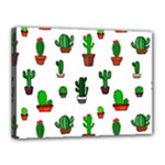 Cactus Plants Background Pattern Seamless Canvas 16  x 12  (Stretched)