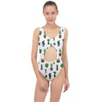 Cactus Plants Background Pattern Seamless Center Cut Out Swimsuit