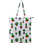 Cactus Plants Background Pattern Seamless Double Zip Up Tote Bag