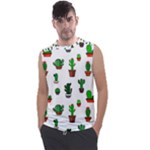 Cactus Plants Background Pattern Seamless Men s Regular Tank Top