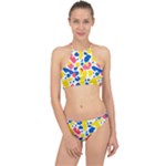 Colored Blots Painting Abstract Art Expression Creation Color Palette Paints Smears Experiments Mode Halter Bikini Set