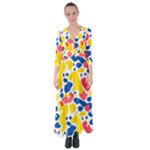 Colored Blots Painting Abstract Art Expression Creation Color Palette Paints Smears Experiments Mode Button Up Maxi Dress