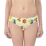 Seamless Honey Bee Texture Flowers Nature Leaves Honeycomb Hive Beekeeping Watercolor Pattern Hipster Bikini Bottoms