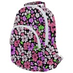 Flowers Floral Pattern Digital Texture Beautiful Rounded Multi Pocket Backpack