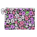 Flowers Floral Pattern Digital Texture Beautiful Canvas Cosmetic Bag (XL)