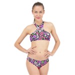 Flowers Floral Pattern Digital Texture Beautiful High Neck Bikini Set