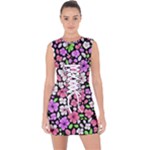 Flowers Floral Pattern Digital Texture Beautiful Lace Up Front Bodycon Dress