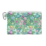 Fairies Fantasy Background Wallpaper Design Flowers Nature Colorful Canvas Cosmetic Bag (Large)