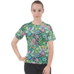 Fairies Fantasy Background Wallpaper Design Flowers Nature Colorful Women s Sport Raglan T-Shirt