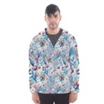 Floral Background Wallpaper Flowers Bouquet Leaves Herbarium Seamless Flora Bloom Men s Hooded Windbreaker