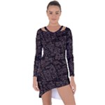 FusionVibrance Abstract Design Asymmetric Cut-Out Shift Dress