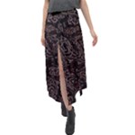 FusionVibrance Abstract Design Velour Split Maxi Skirt