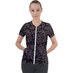 FusionVibrance Abstract Design Short Sleeve Zip Up Jacket