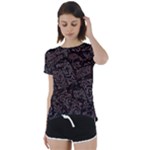 FusionVibrance Abstract Design Short Sleeve Open Back T-Shirt