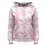 Hello Kitty Pattern, Hello Kitty, Child, White, Cat, Pink, Animal Women s Pullover Hoodie