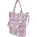 Hello Kitty Pattern, Hello Kitty, Child, White, Cat, Pink, Animal Shoulder Tote Bag