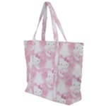 Hello Kitty Pattern, Hello Kitty, Child, White, Cat, Pink, Animal Zip Up Canvas Bag