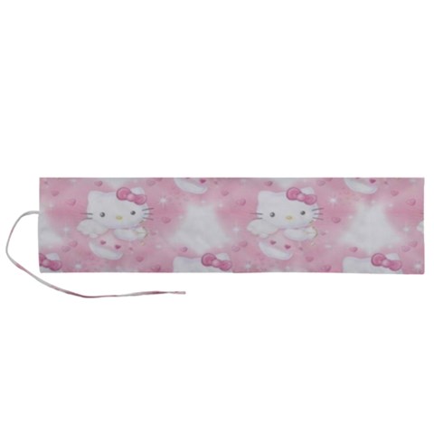 Hello Kitty Pattern, Hello Kitty, Child, White, Cat, Pink, Animal Roll Up Canvas Pencil Holder (L) from ArtsNow.com