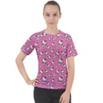 Hello Kitty Pattern, Hello Kitty, Child Women s Sport Raglan T-Shirt