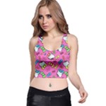 Hello Kitty, Cute, Pattern Racer Back Crop Top