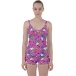 Hello Kitty, Cute, Pattern Tie Front Two Piece Tankini