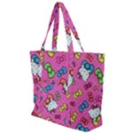 Hello Kitty, Cute, Pattern Zip Up Canvas Bag
