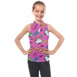 Hello Kitty, Cute, Pattern Kids  Sleeveless Polo T-Shirt