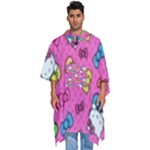 Hello Kitty, Cute, Pattern Men s Hooded Rain Ponchos