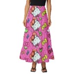 Hello Kitty, Cute, Pattern Tiered Ruffle Maxi Skirt