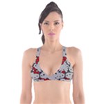 Hello Kitty, Pattern, Red Plunge Bikini Top