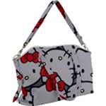 Hello Kitty, Pattern, Red Canvas Crossbody Bag
