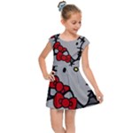 Hello Kitty, Pattern, Red Kids  Cap Sleeve Dress