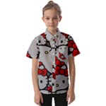 Hello Kitty, Pattern, Red Kids  Short Sleeve Shirt