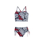 Hello Kitty, Pattern, Red Girls  Tankini Swimsuit