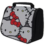 Hello Kitty, Pattern, Red Full Print Travel Pouch (Big)