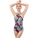 Hello Kitty, Pattern, Red Cross Front Low Back Swimsuit