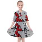 Hello Kitty, Pattern, Red Kids  All Frills Chiffon Dress