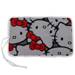 Hello Kitty, Pattern, Red Pen Storage Case (S)
