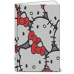 Hello Kitty, Pattern, Red 8  x 10  Hardcover Notebook