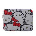 Hello Kitty, Pattern, Red 13  Vertical Laptop Sleeve Case With Pocket