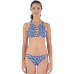 Islamic Ornament Texture, Texture With Stars, Blue Ornament Texture Perfectly Cut Out Bikini Set