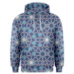 Islamic Ornament Texture, Texture With Stars, Blue Ornament Texture Men s Overhead Hoodie