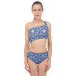 Islamic Ornament Texture, Texture With Stars, Blue Ornament Texture Spliced Up Two Piece Swimsuit