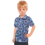 Islamic Ornament Texture, Texture With Stars, Blue Ornament Texture Kids  Polo T-Shirt
