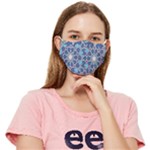 Islamic Ornament Texture, Texture With Stars, Blue Ornament Texture Fitted Cloth Face Mask (Adult)