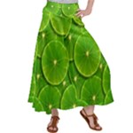 Lime Textures Macro, Tropical Fruits, Citrus Fruits, Green Lemon Texture Women s Satin Palazzo Pants