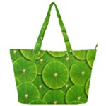 Lime Textures Macro, Tropical Fruits, Citrus Fruits, Green Lemon Texture Full Print Shoulder Bag