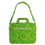 Lime Textures Macro, Tropical Fruits, Citrus Fruits, Green Lemon Texture MacBook Pro 13  Shoulder Laptop Bag 