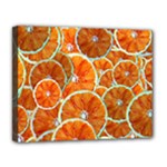 Oranges Patterns Tropical Fruits, Citrus Fruits Canvas 14  x 11  (Stretched)
