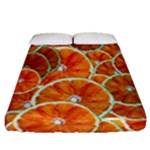 Oranges Patterns Tropical Fruits, Citrus Fruits Fitted Sheet (Queen Size)